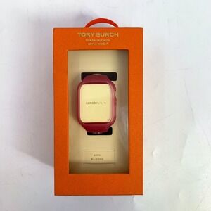 Tory Burch Apple Watch Band Compatible Series 7/8/9 41mm Silicone‎ Logo Open Box
